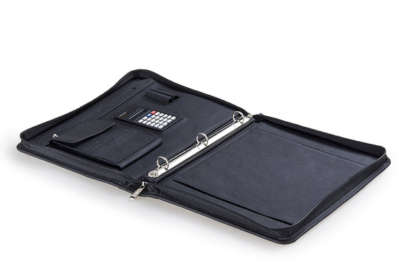 Classic Leather Organizer 3-Ring / 6-Ring Padfolio with Left-Hand or Right-Hand Option