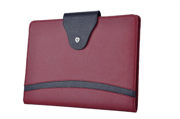 Leather Organizer Laptop Portfolio Case with Notepad Holder, Fits 12-inch / 13-inch MacBook