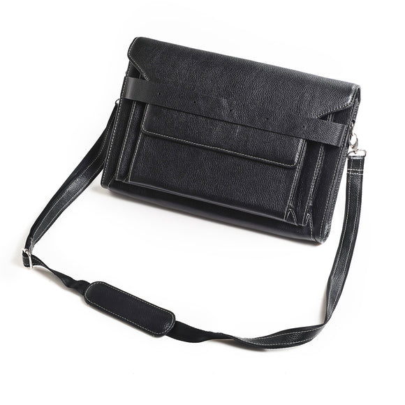 Leather Messenger Bag With Pockets for iPad and MacBook