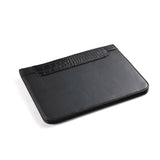 Smooth Black Leather Folio With Croc-Pattern Trim and iPad Mini Pocket