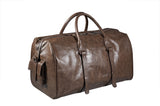 Soft Brown Leather Travel Carry-On Duffel Bag, 19.5-inch