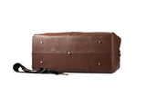 Modern Brown Leather Traveling Duffel Bag