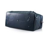 Sapphire Blue Designer Leather Travel Satchel Bag With Shoulder Strap