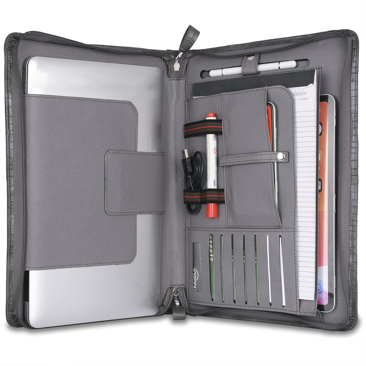 iCarryAlls Laptop Portfolio Organizer Case for Surface Book 2 /MacBook Pro 15 inch, MacBook Laptop Folio Case with Organizer Pocket, Black