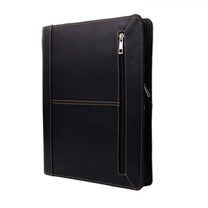 Zipper Leather Portfolio with Removable Tablet Holder, Padfolio Tablet Case with Stand for iPad 12.9/11/10.5/10.2/9.7
