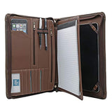 Crazy-Horse Leather Business Organizer Portfolio with Handle and shoulder strap for iPad 12.9 /11/10.9/10.5/10.2/9.7 inch and MacBook / Surface Book 13-inch
