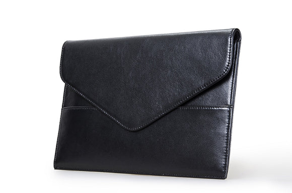 Professional Leather Envelope-Flap Clutch Case for MacBook and a Tablet Device
