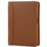 Compact Professional Leather Organizer Padfolio for iPad Mini 6th 2021 /iPad Mini 5th 2019 / iPad Mini 4, Junior Legal (A5) Notepad, Zippered Leather Portfolio Case