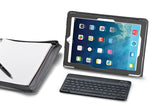 Leather Keyboard Padfolio with Angled Handle, Detachable Stand and Power Cell, for iPad Air / Air 2