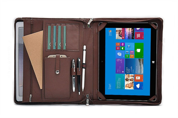 Microsoft Surface Folio Case, Design Leather Organizer Portfolio for New Surface Go or Surface Pro 8/Pro 7 /Pro 6 / Pro 5 / Pro 4/ Pro X