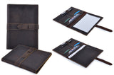 Retro Rustic Leather Portfolio, Fits 9.7 inch Tablet Device,  A5 Notepad