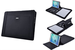 Samsung Galaxy Keyboard Portfolio,Executive Leather Padfolio Case with Bluetooth Keyboard for Samsung Galaxy Tab S3 9.7