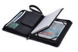 Leather Organizer Portfolio Case with Wrist Strap for  iPad Mini 4 or a Samsung Galaxy Tab S2 8.0 and A5 Notepad