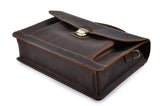 Premium Leather Vintage Traveler Laptop Messenger Bag with Strap, for 13 inch Macbook Air / Macbook Pro,Brown