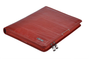 Genuine Leather and Suede Organizer Folio for Left-Hand or Right-Hand Use, for Letter Size Notepad