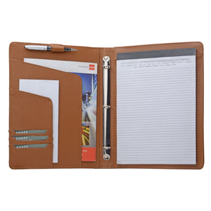 iCarryAlls Leather Organizer Padfolio with 3-Ring Binder, Fits Letter-Size / A4 Notepad