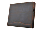 iCarryAlls Vintage Crazy Horse Leather Padfolio, Fits Letter-Size / A4 Notepad and Documents
