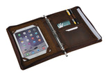 iCarryAlls iPad Document Binder Case, Rustic Leather Organizer Folio for iPad Air 2, 9.7 /10.5/11/12.9 inch iPad Pro