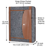 Wool Felt Organizer Portfolio Case for 11/12.9 inch iPad Pro, A4 Notepad