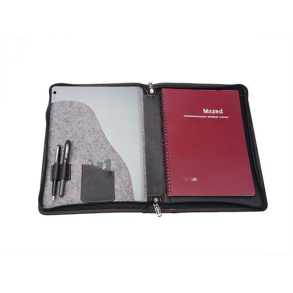 Wool Felt Leather Organizer Portfolio for A4 Notepad and 13 inch Surface Book/ MacBook