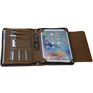 Wool Felt Crazy Horse Leather Organizer Portfolio for A4 Notepad and 12.9/11 inch iPad Pro