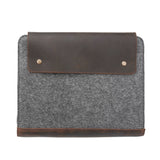 Wool Felt Crazy Horse Leather Organizer Portfolio for A4 Notepad and 12.9/11 inch iPad Pro