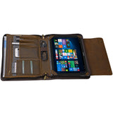Wool Felt Crazy Horse Leather Organizer Portfolio for A4 Notepad and Samsung Galaxy TabPro S 12