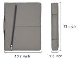 Leather Organizer Portfolio with Handle, Zipper Business Padfolio with Notepad Holder, Ideal for Right or Left-Handed