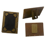 3 Holes Removable Tablet Holder fit for iPad 9.7/ iPad10.2/iPad10.5, Leather iPad case fit for A5 Size 3-Ring Binder, Brown