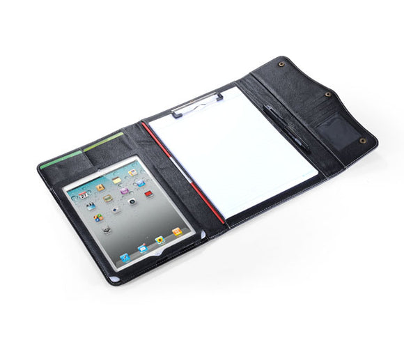 iPad Padfolio with notepad holder in Black leather