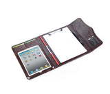 Leather iPad Folio Case with notepad (Coffee)