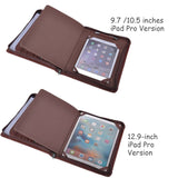 Zippered iPad Leather Portfolio With Letter-Size Notepad and Pockets,  for iPad Air 2 / iPad Air / iPad Pro
