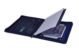 Leather Zip Portfolio for iPad Air, Letter-Size Notepad and 11-inch MacBook, Blue