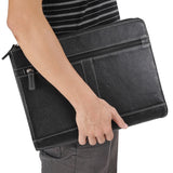 Leather Clutch Carrying Case With Exterior Zipped Pocket for MacBook