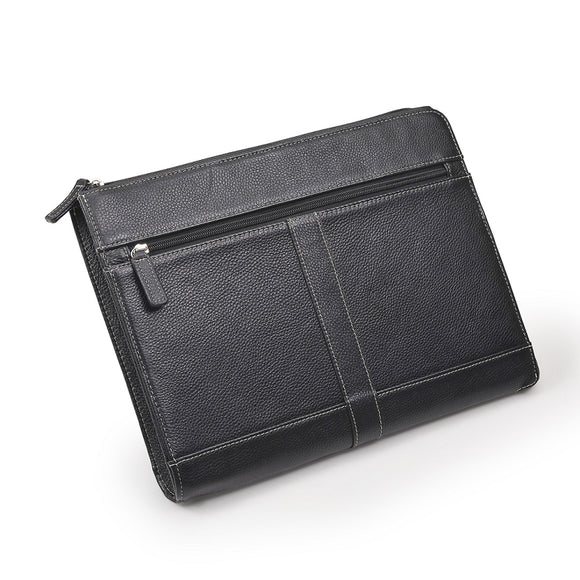 Leather Clutch Carrying Case With Exterior Zipped Pocket for MacBook