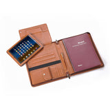 Leather Zip Padfolio With a Detachable Holder for Samsung Galaxy Tab Devices