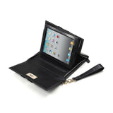 Leather iPad Clutch With Horsehair Racing Stripes