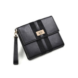 Leather iPad Clutch With Horsehair Racing Stripes