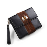 Leather iPad Clutch With Wrist Strap and Brown Horsehair Stripes