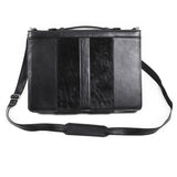 Leather iPad Briefcase-Portfolio With Shoulder Strap and Horsehair Trimmed Pocket