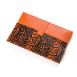 Orange Leather and Snakeskin-Print Horsehair MacBook Envelope Case With Strap