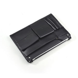 Black Leather Apple MacBook Clutch Carrying Case With iPad and iPhone Pockets