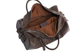 Soft Brown Leather Travel Carry-On Duffel Bag, 19.5-inch