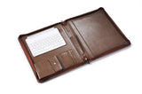 Khaki Leather iPad Mini Portfolio Case With Bluetooth Keyboard and Portrait or Landscape Viewing