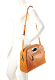 Mod Style Orange Calfskin Leather Messenger Bag With Shoulder Strap