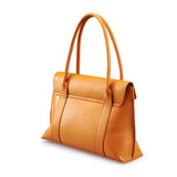 Simple Designer Calfskin Leather Shoulder Bag in Orange