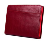 Deluxe Leather iPad Mini Padfolio for Junior Legal A5 Paper, Red
