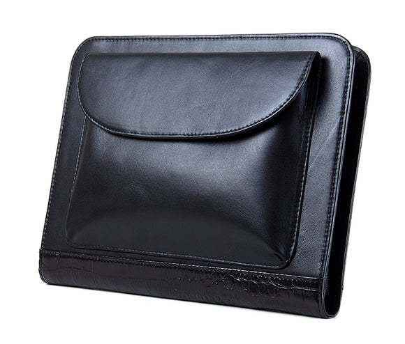 Executive Leather Portfolio with Notepad Space, 11-inch MacBook and iPad Pockets