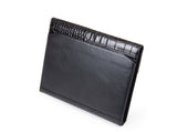 Deluxe Leather Conference Folio with Croc Pattern, for iPad Mini 4/ Mini 5 and Letter-Size Paper, Black