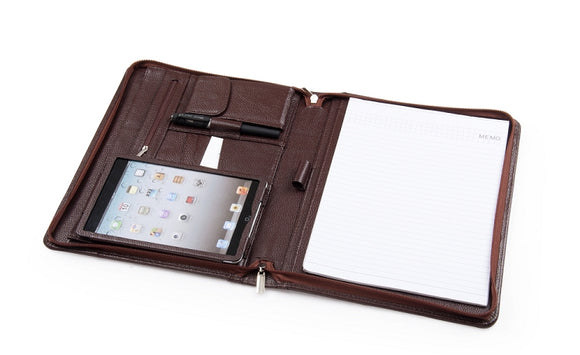 Deluxe Leather Padfolio for iPad Mini and A4 Letter-Size Paper
